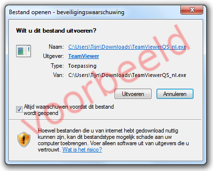 TeamViewer hulp-op-afstand melding TeamViewer hulp-op-afstand melding
